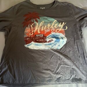 Hurley Charcoal T-Shirt with Red Graphic